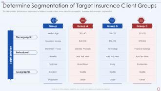 Determine segmentation of client groups commercial insurance services business plan