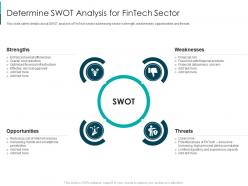 Determine swot analysis for fintech solutions firm investor funding elevator