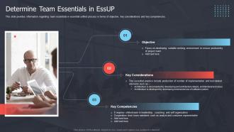 Determine Team Essentials In EssUP Critical Elements Of Essential Unified Process