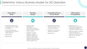Determine Various Business Models For 5g Operators 5g Mobile Technology Guidelines Operators
