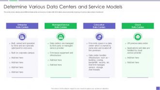 Determine Various Data Centers And Service Models Building Business Analytics Architecture