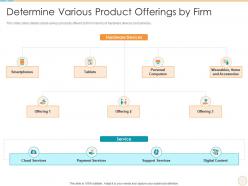 Determine various product offerings by firm product description slide