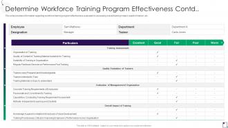 Determine Workforce Training Program Effectiveness Employee Guidance Playbook