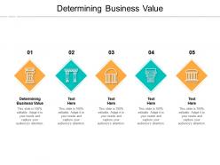 Determining business value ppt powerpoint presentation show example file cpb