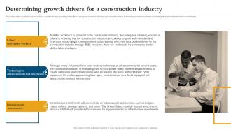 Determining Growth Drivers For A Construction Industry Project Management Business Plan BP SS