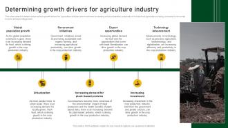 Determining Growth Drivers For Agriculture Industry Farm And Agriculture Business Plan BP SS