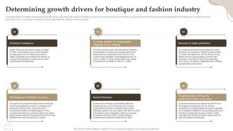 Determining Growth Drivers For Boutique And Fashion Industry Retail Boutique Business Plan BP SS