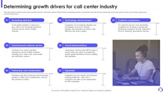 Determining Growth Drivers For Call Center Industry Outbound Call Center Business Plan BP SS