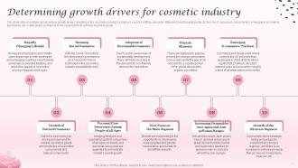 Determining Growth Drivers For Cosmetic Industry Cosmetic Industry Business Plan BP SS