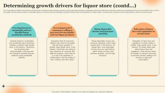 Determining Growth Drivers For Liquor Store Discount Liquor Store Business Plan BP SS Unique Downloadable