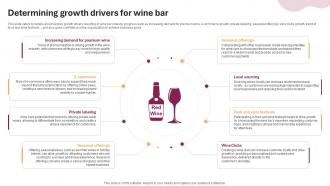 Determining Growth Drivers For Wine And Cocktail Bar Business Plan BP SS
