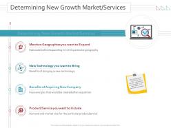 Determining new growth market services merger and takeovers ppt powerpoint template