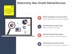 Determining new growth market services strategic mergers ppt guidelines