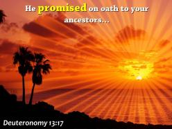 Deuteronomy 13 17 he promised on oath powerpoint church sermon