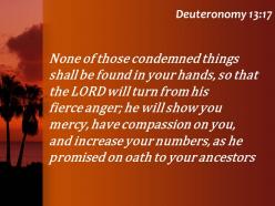 Deuteronomy 13 17 he promised on oath powerpoint church sermon