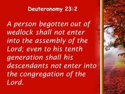 Deuteronomy 23 2 the assembly of the lord not powerpoint church sermon