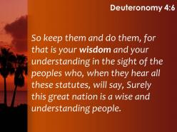 Deuteronomy 4 6 wisdom and understanding to the nations powerpoint church sermon