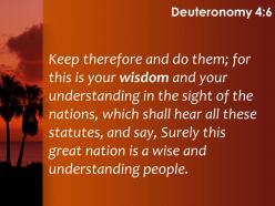Deuteronomy 4 6 wisdom and understanding to the nations powerpoint church sermon