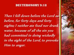 Deuteronomy 9 18 the lords sight and so powerpoint church sermon