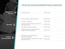 Develop an engagement needs analysis ppt powerpoint presentation model rules