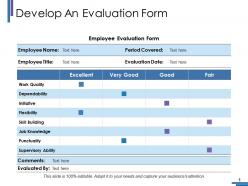 Develop an evaluation form ppt pictures graphic images