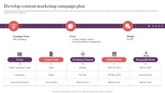 Develop Content Marketing Campaign Plan Strategic Real Time Marketing Guide MKT SS V
