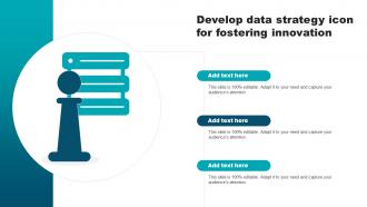 Develop Data Strategy Icon For Fostering Innovation