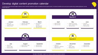 Develop Digital Content Promotion Calendar Digital Content Marketing Strategy SS