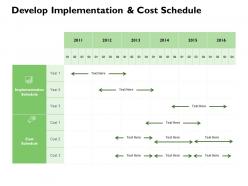 Develop implementation and cost schedule ppt powerpint presentation slides