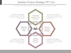 Develop product strategy ppt icon