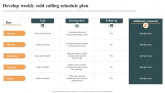 Develop Weekly Cold Calling Schedule Optimizing Cold Calling Process To Maximize SA SS