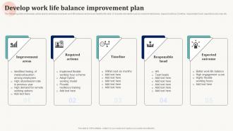 Develop Work Life Balance Improvement Plan Effective Employee Engagement