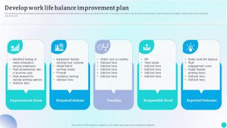 Develop Work Life Balance Improvement Plan Strategies To Improve Workforce