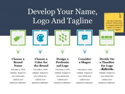 Develop your name logo and tagline powerpoint slide ideas