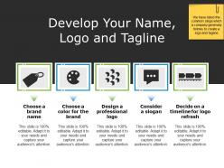 Develop your name logo and tagline powerpoint topics