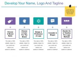 Develop your name logo and tagline ppt icon