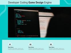 Developer coding game design engine