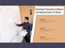 Developer presenting software architecture demo on board