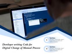 Developer writing code for digital change of manual process