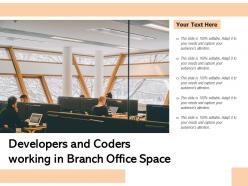 Developers and coders working in branch office space