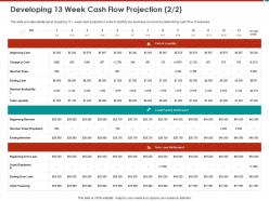Developing 13 Week Cash Flow Projection M798 Ppt Powerpoint Presentation File Slideshow