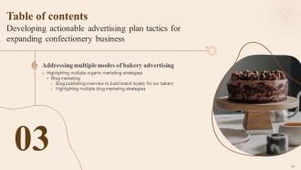 Developing Actionable Advertising Plan Tactics For Expanding Confectionery Business Complete Deck MKT CD V Content Ready Aesthatic