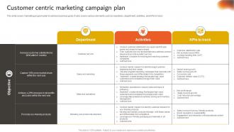 Developing An Effective Customer Centric Marketing Campaign Plan Strategy SS V
