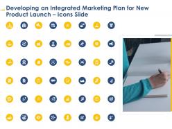 Developing an integrated marketing plan for new product launch icons slide