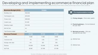 Developing And Implementing Ecommerce Financial Plan Improving Financial Management Process