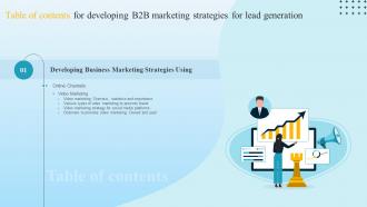 Developing B2B Marketing Strategies For Lead Generation Table Of Content MKT SS V