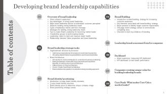 Developing Brand Leadership Capabilities Powerpoint Presentation Slides Professional Impressive