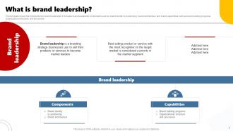 Developing Brand Leadership Plan To Become Market Leader Branding CD V