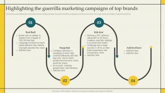 Developing Branding Strategies Highlighting The Guerrilla Marketing Campaigns Of Top Branding SS V