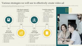 Developing Branding Strategies Various Strategies We Will Use To Effectively Create Video Ad Branding SS V